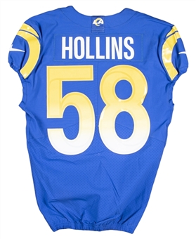 2020-21 Justin Hollins Game Used Los Angeles Rams Blue Jersey (Rams COA)